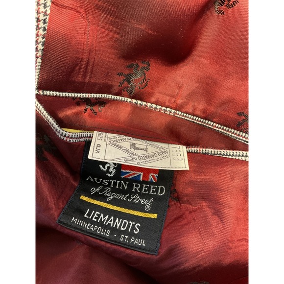 Black and Maroon Plaid Austin Reed of Regent Street Wool Suit - Picture 10 of 15